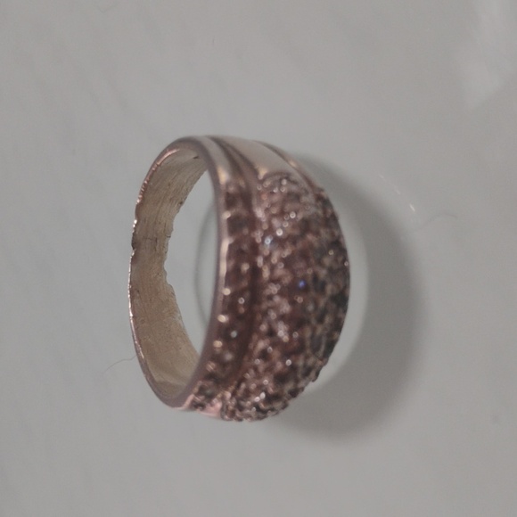 925 Sterling Stamped Pave Set Gemstone Ring Size 10 - Picture 8 of 8